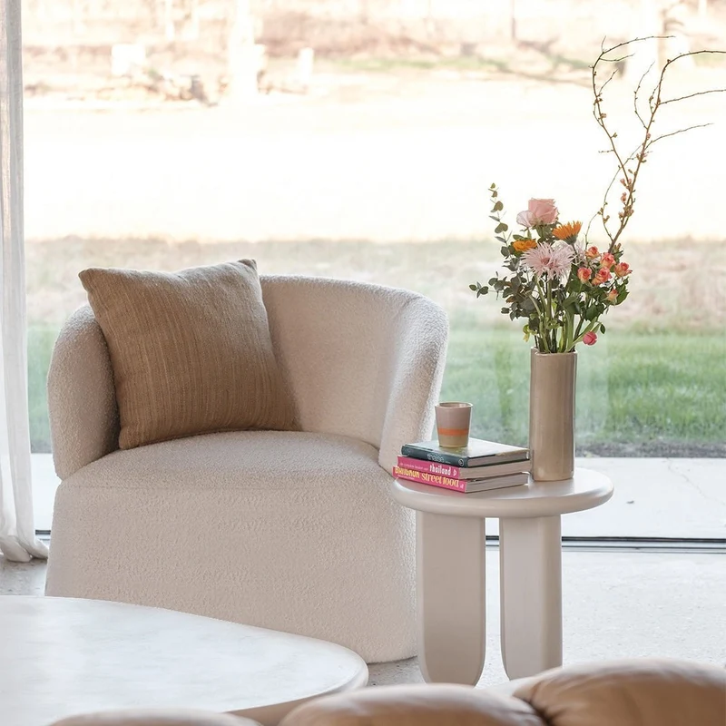 Barriel - Fauteuil - Wit Bouclé