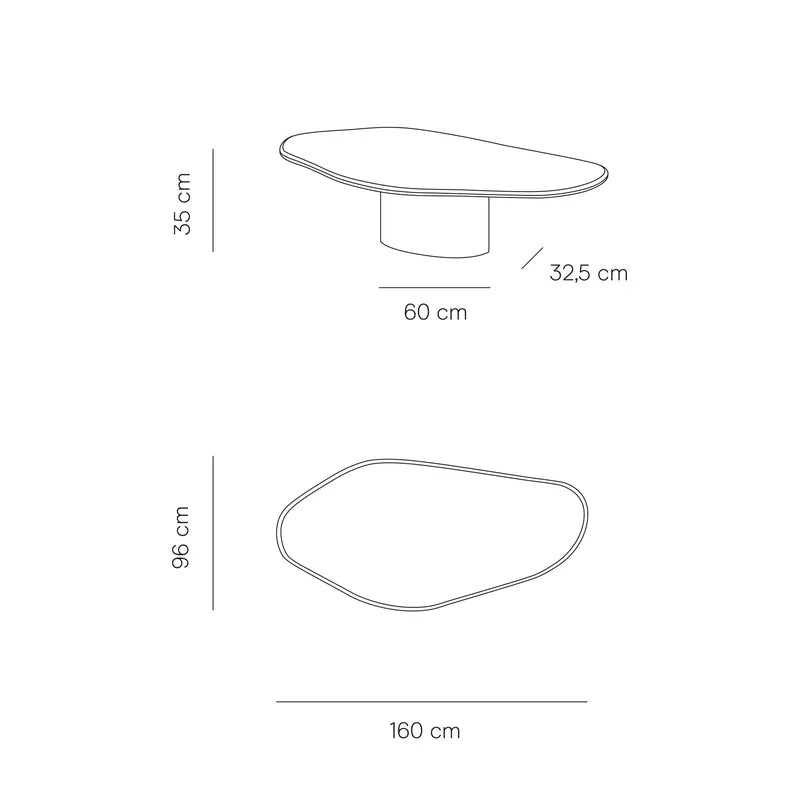 Table basse Microskin organique - Strasbourg - 160 cm