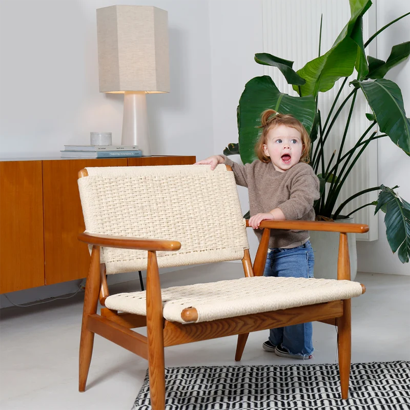 Hobart - Fauteuil - Bois de teck - Assise en corde tressée