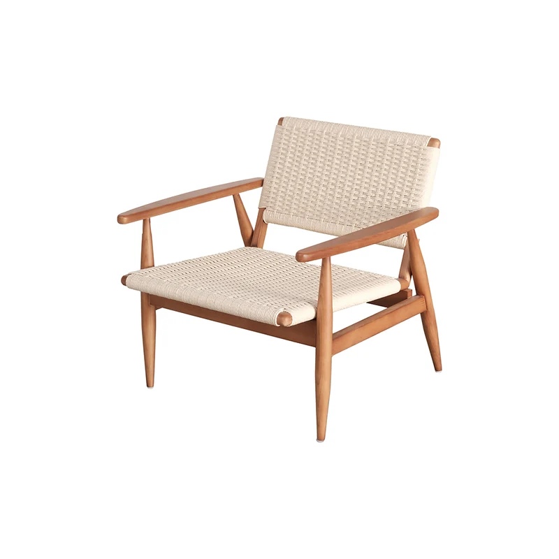 Hobart - Fauteuil - Bois de teck - Assise en corde tressée