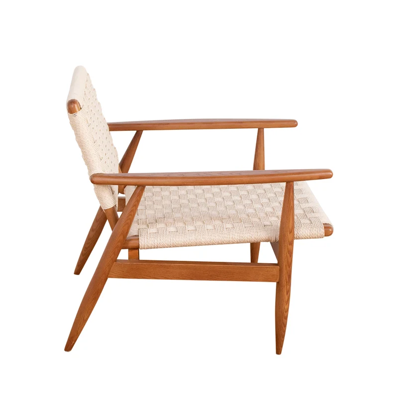 Hobart - Fauteuil - Bois de teck - Assise en corde tressée