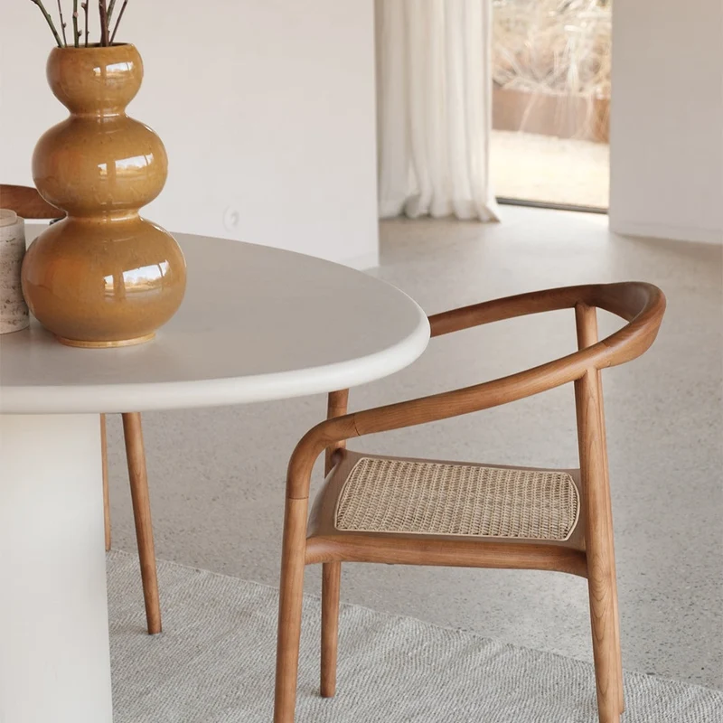 Chaise de salle à manger Relax - Dubbo - Rotin - Noyer