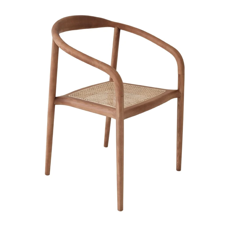 Chaise de salle à manger Relax - Dubbo - Rotin - Noyer