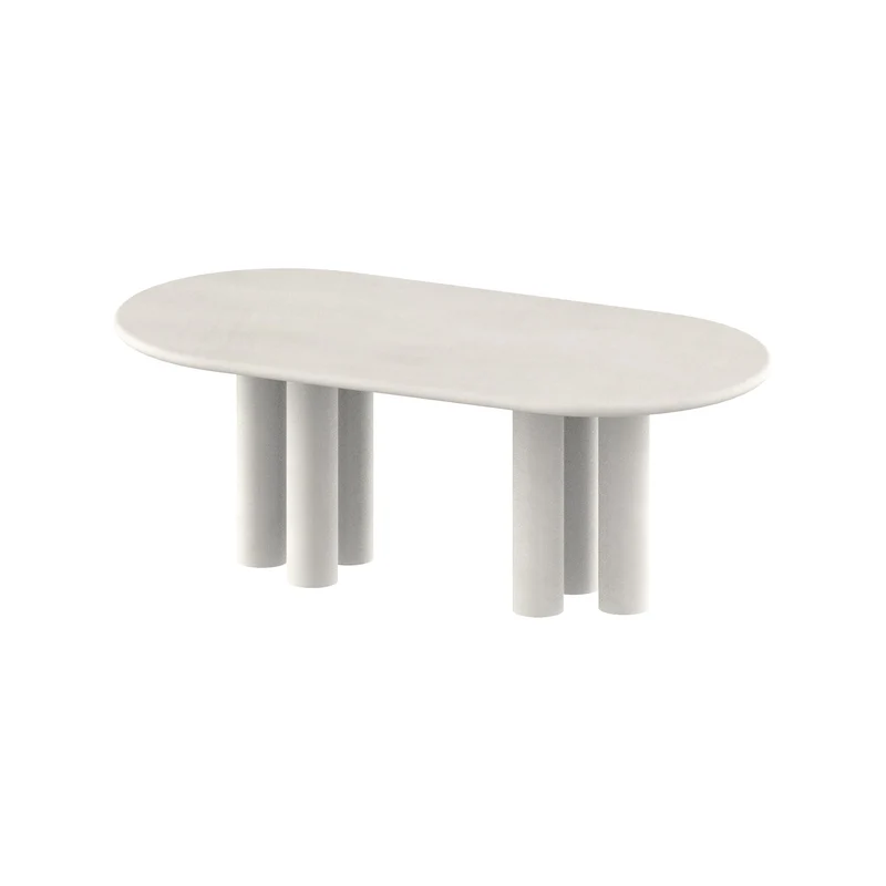 Table à manger ovale avec pieds de table ronds - Kimberly - Microskin
