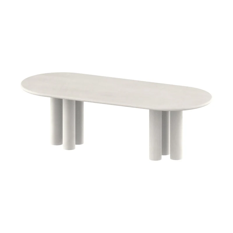 Table à manger ovale avec pieds de table ronds - Kimberly - Microskin