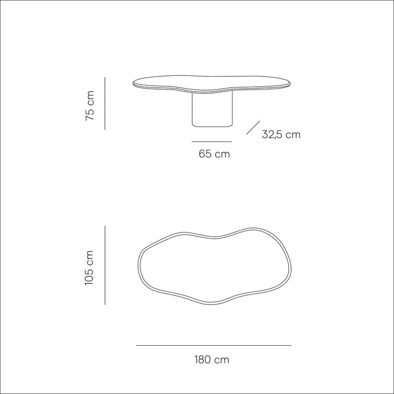 Table à manger au look organique en Mortex – Limoges – Microskin