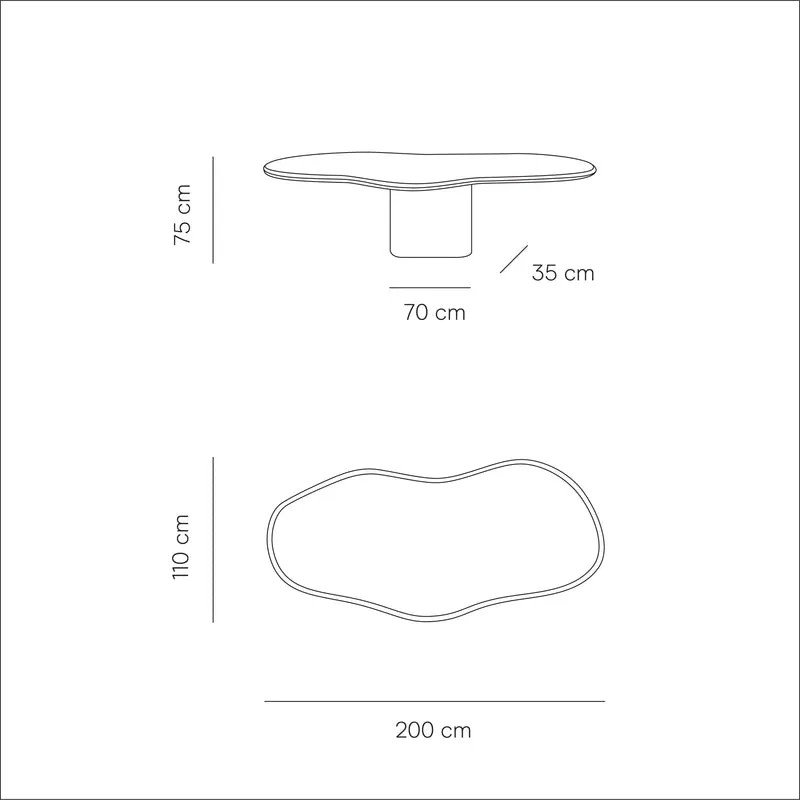 Table à manger au look organique en Mortex – Limoges – Microskin