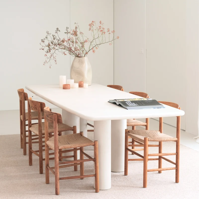 Microskin Grande table à manger Pim - 265 cm - Aspect Mortex