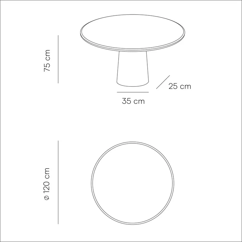 Table à manger ronde - Beton Ciré - Legna