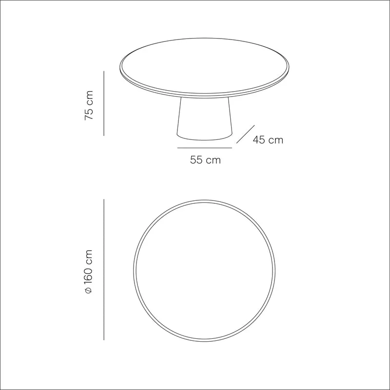 Table à manger ronde - Beton Ciré - Legna