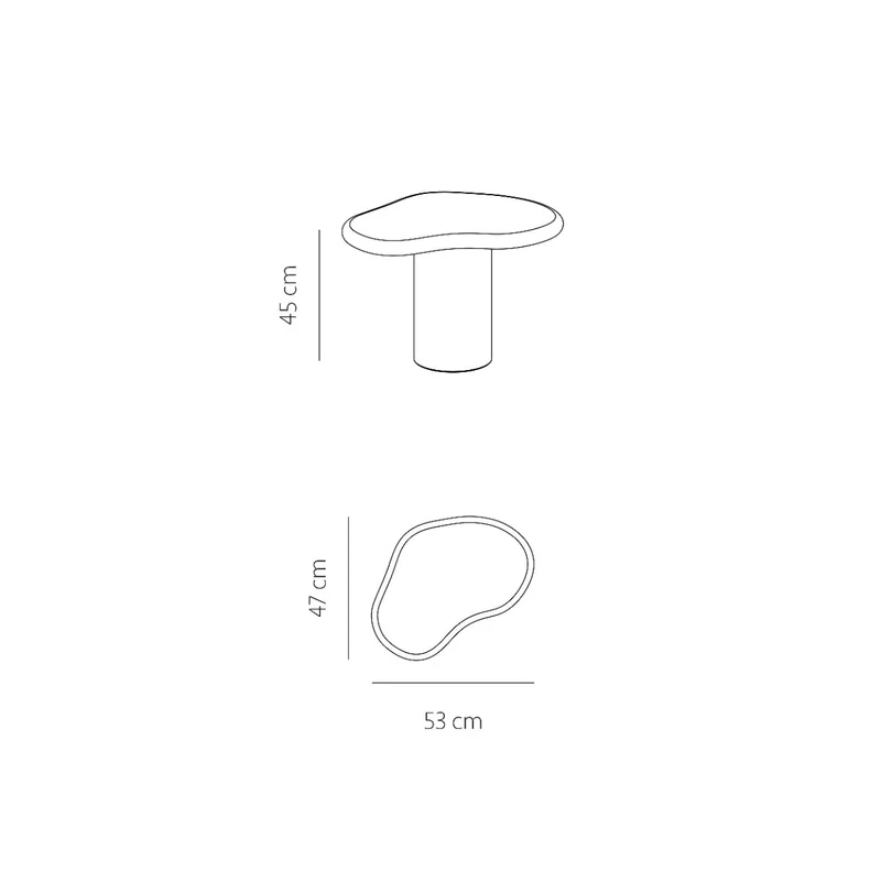 Table d'appoint en microskin - Jonah - forme organique - Mid