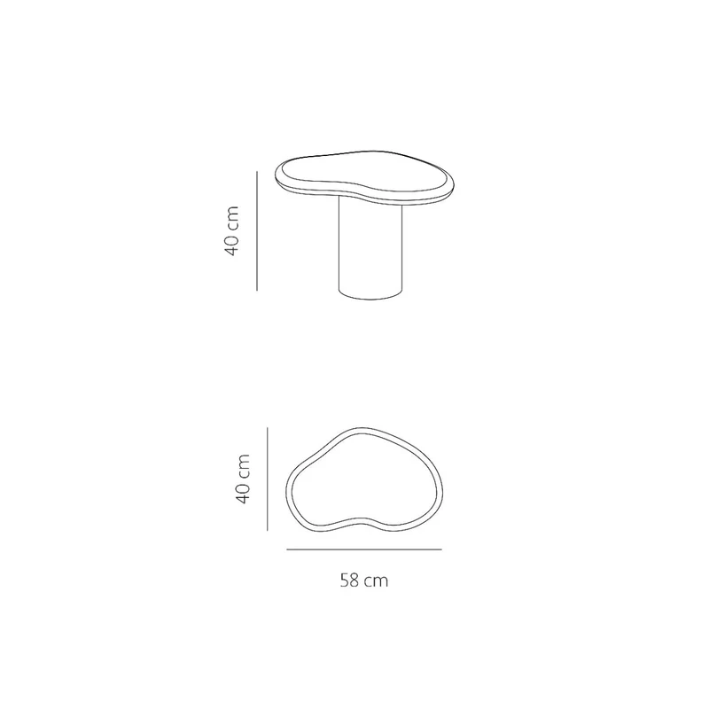 Jonah - Table d'appoint en mortex - Latte - Basse