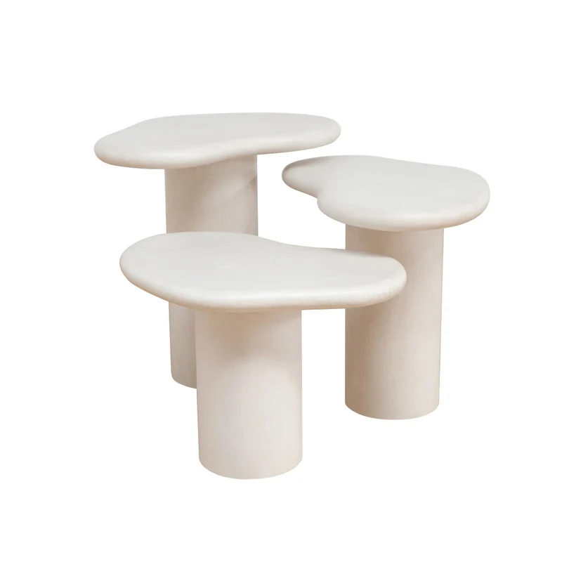 Jonah - Table d'appoint en mortex - Latte - Basse