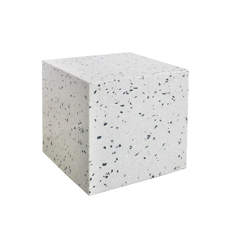 Table d'Appoint Bodil - Terrazzo Noir/Blanc - 40x40x40cm