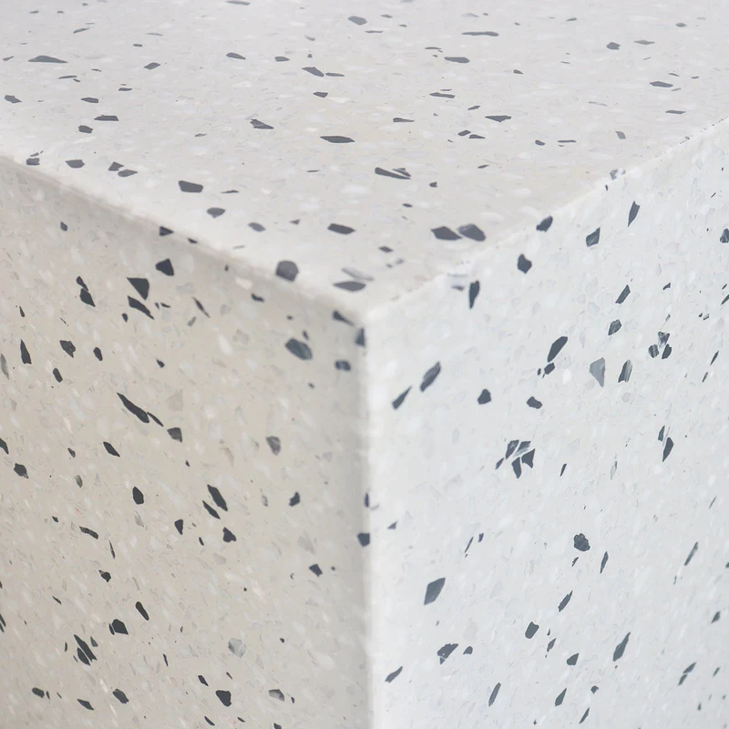 Table d'Appoint Bodil - Terrazzo Noir/Blanc - 40x40x40cm