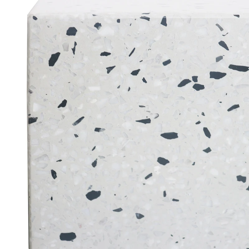 Table d'Appoint Bodil - Terrazzo Noir/Blanc - 40x40x40cm