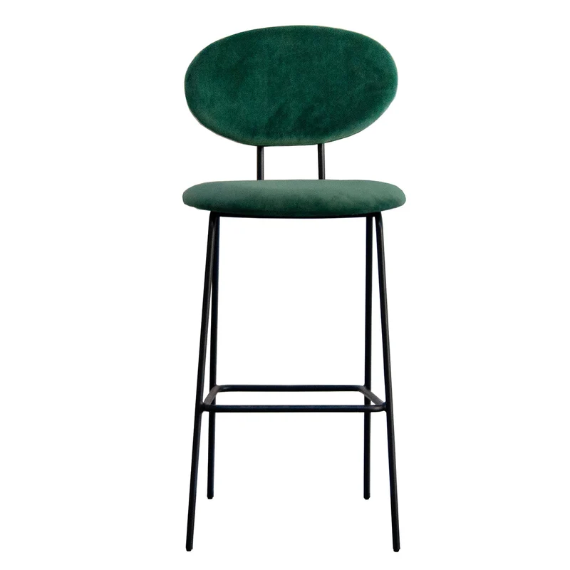 Tabouret de Bar - Velours Vert Foncé/Noir - Londres