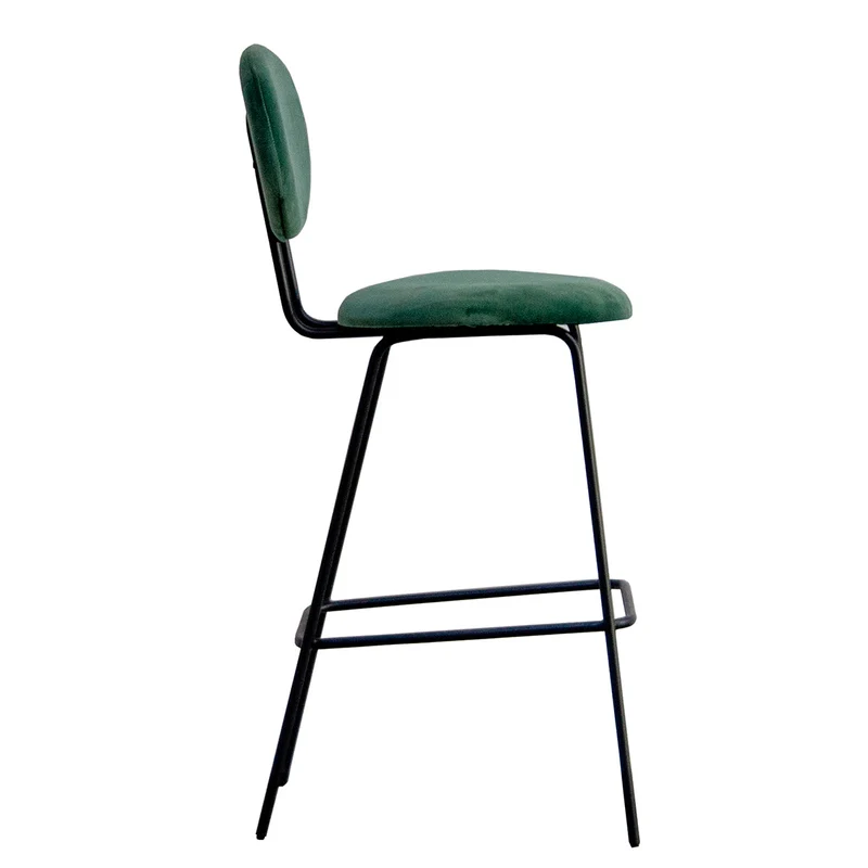 Tabouret de Bar - Velours Vert Foncé/Noir - Londres