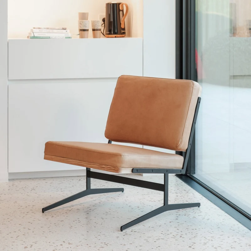 Chaise de Lecture - Lucy - Cuir Cognac