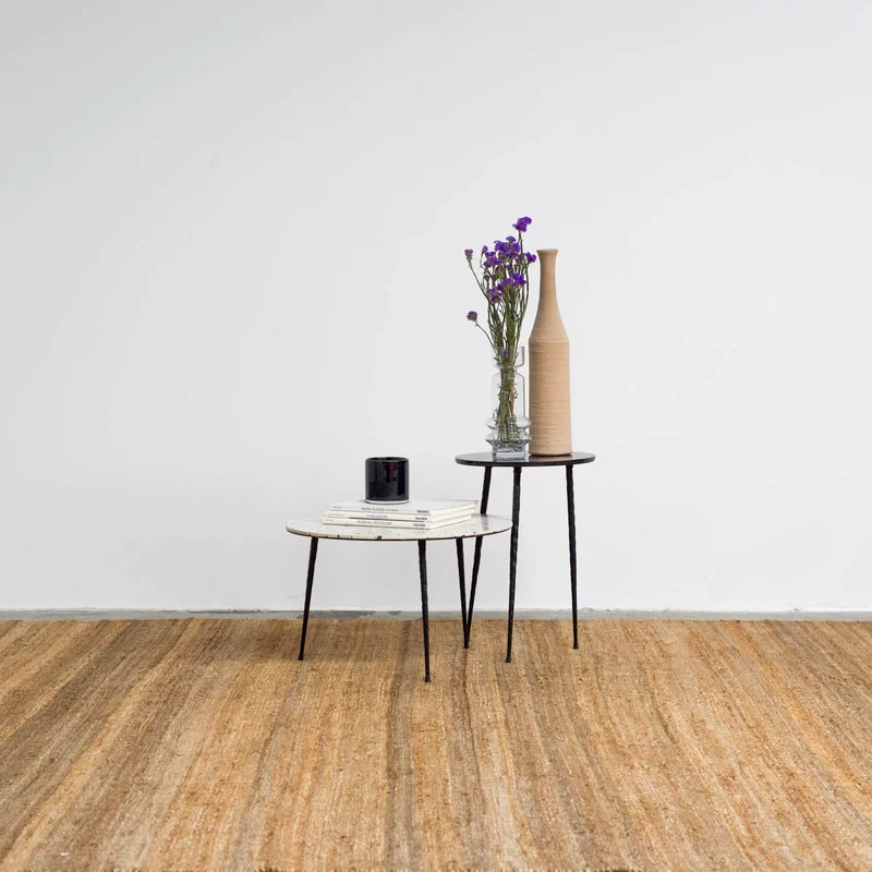 Table d'Appoint Mauritz - Terrazzo Noir/Blanc - 40x40x40cm