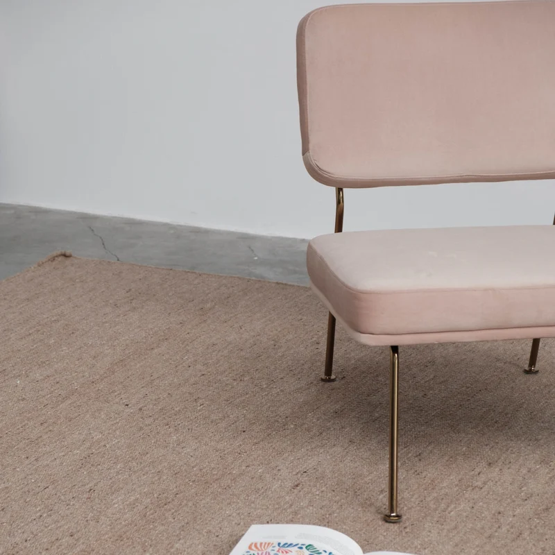 Chaise Emma - Velours Rose - Laiton