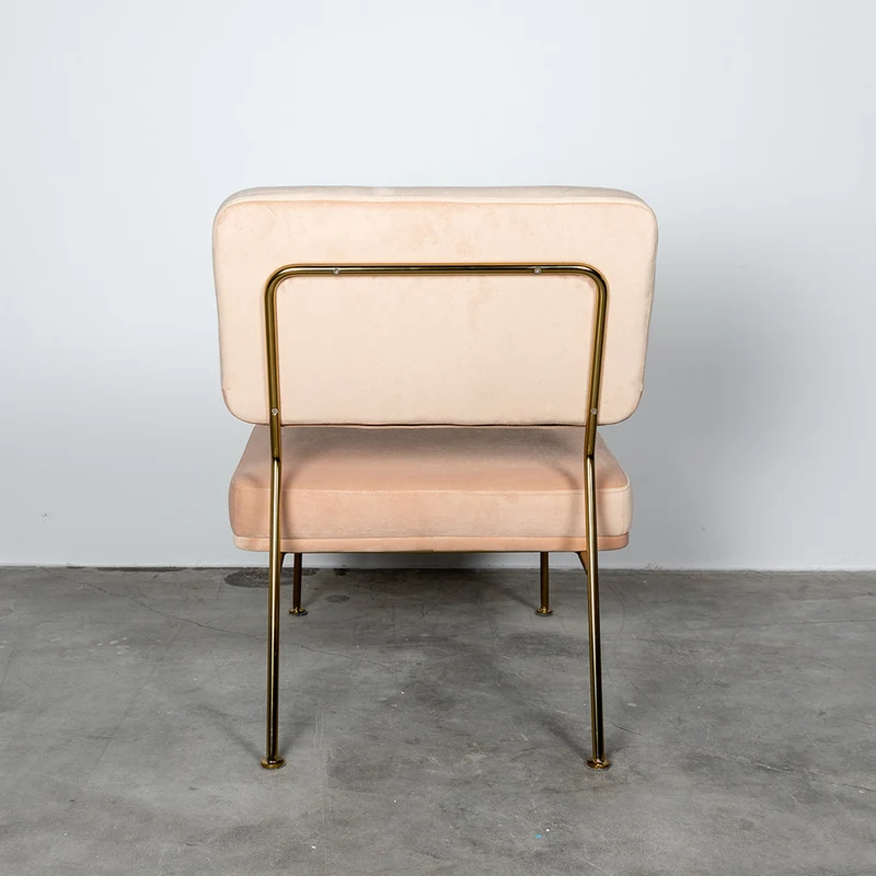 Chaise Emma - Velours Rose - Laiton