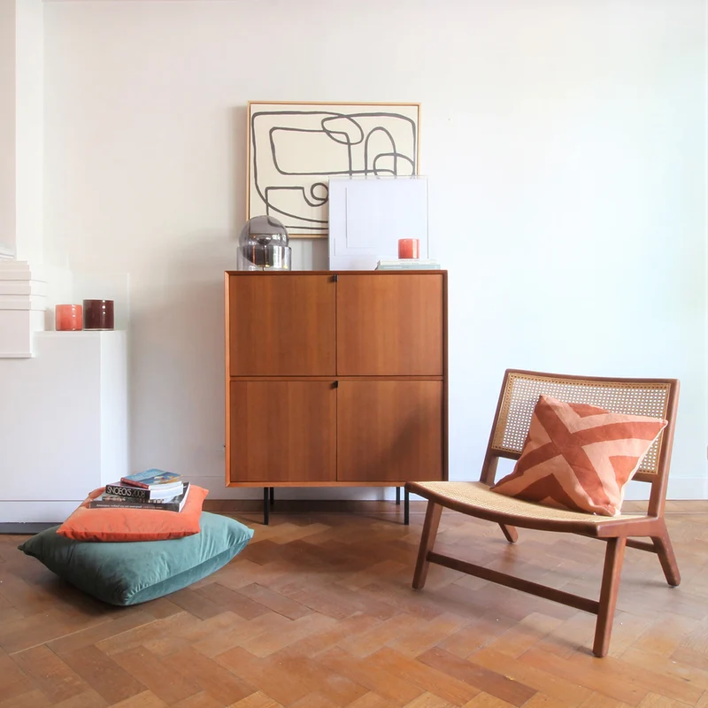 Fauteuil en Osier - Flora - Noyer