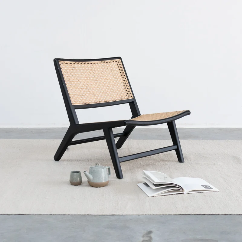 Fauteuil en Osier - Flora - Noir