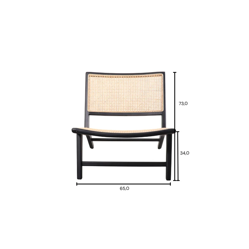 Fauteuil en Osier - Flora - Noir