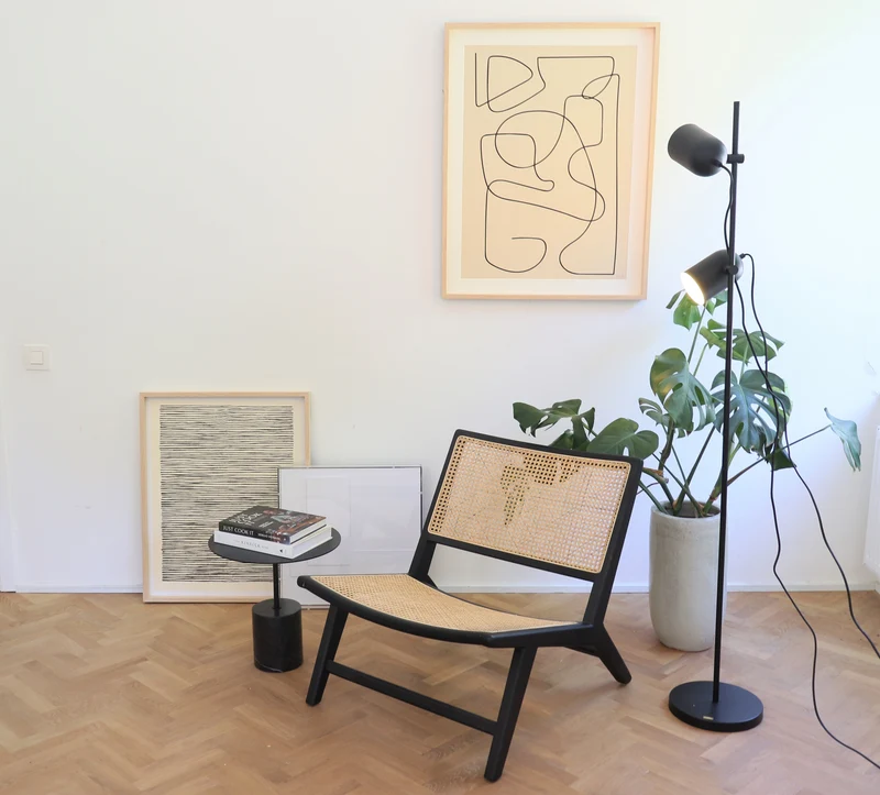 Fauteuil en Osier - Flora - Noir