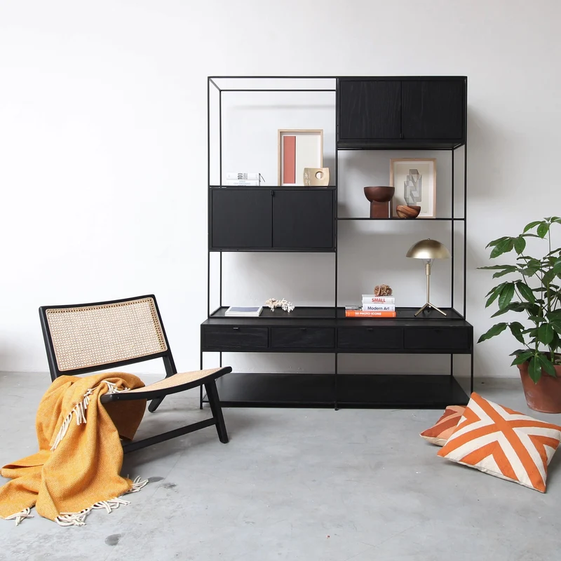 Fauteuil en Osier - Flora - Noir