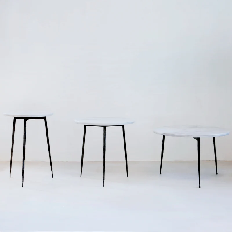 Table d'appoint Florence - Marbre Blanc Grec - 32x32x45cm