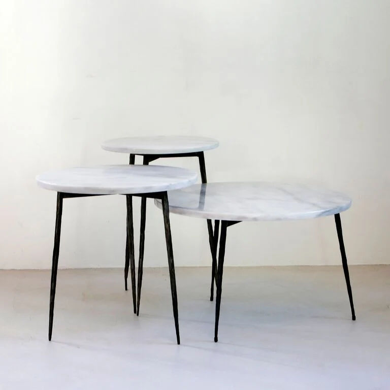 Table d'appoint Florence - Marbre Blanc Grec - 40x40x40cm