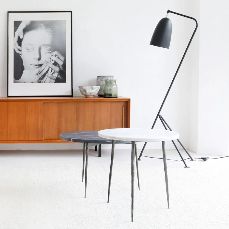 Table d'appoint Florence - Marbre Blanc Grec - 40x40x40cm