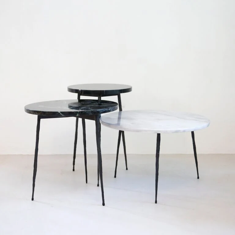 Table d'appoint Florence - Marbre Blanc Grec - 50x50x32cm