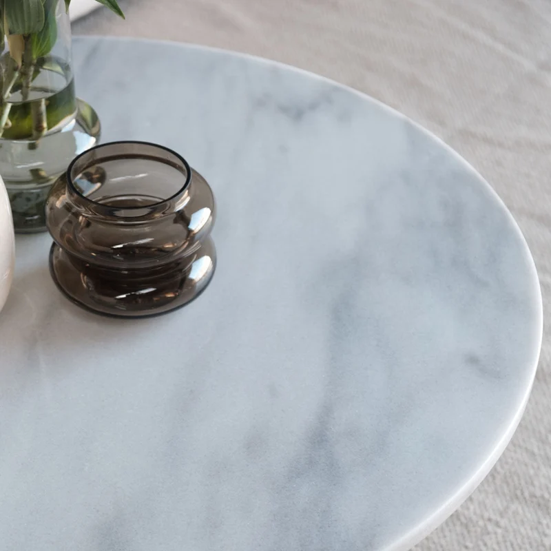 Table Basse - Kay - Marbre Blanc - 80x80x35cm