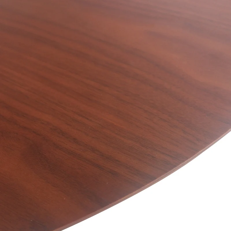 Table à Manger Ronde avec Bord Biseauté - Noyer - Ø125cm
