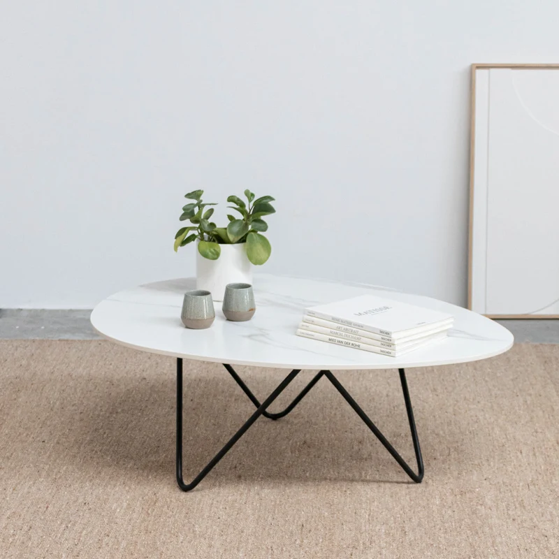 Table Basse Céramique - Richard - Calacatta Céramique Blanche