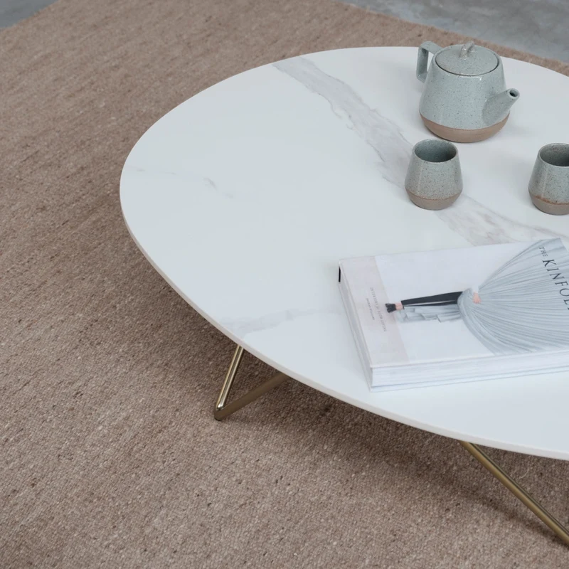 Table Basse Céramique - Richard - Calacatta Céramique Blanche