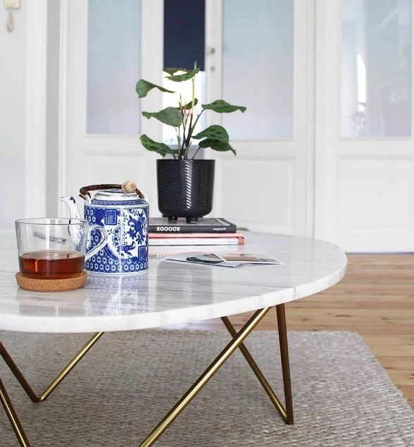 Table basse en marbre blanc - Richard