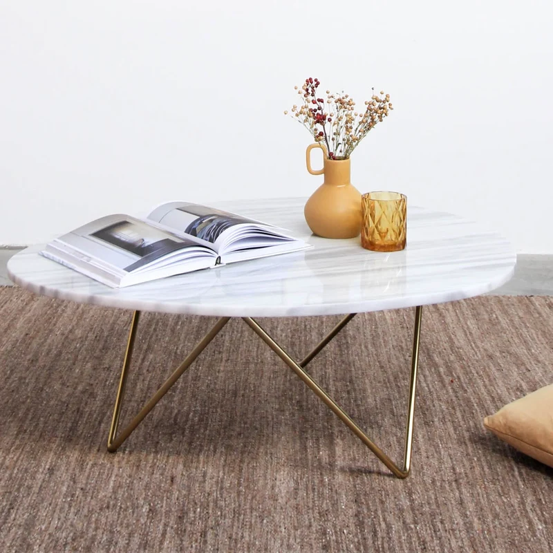 Table basse en marbre blanc - Richard