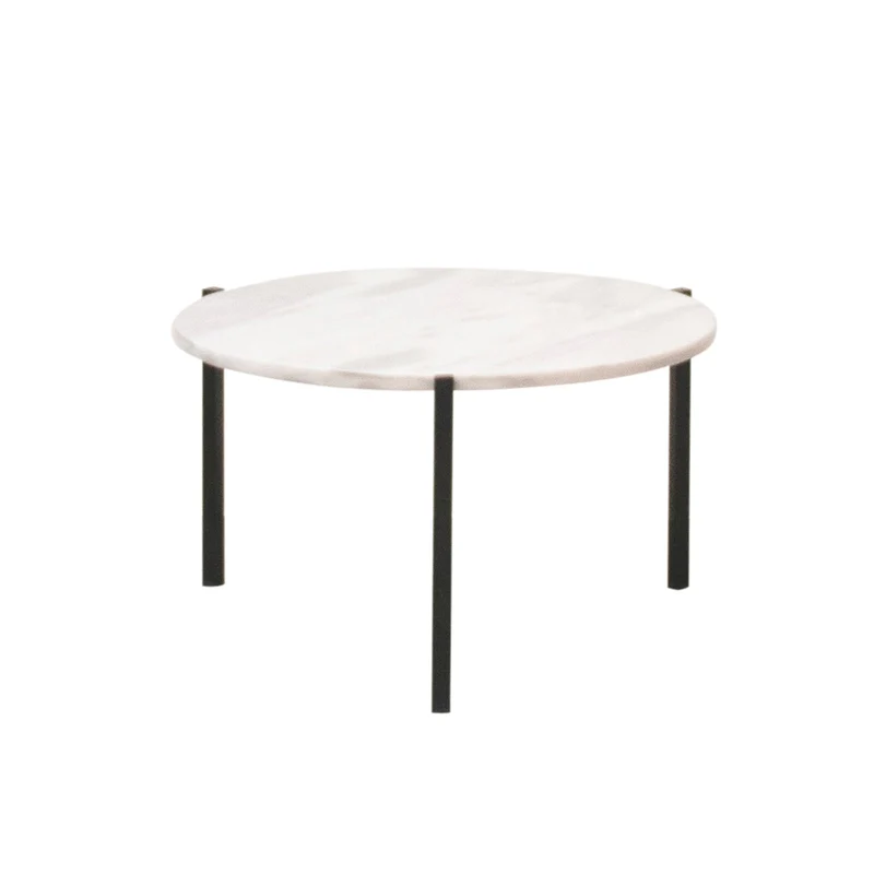 Table Basse en Marbre - Leonard - Marbre Blanc - Ø58cm