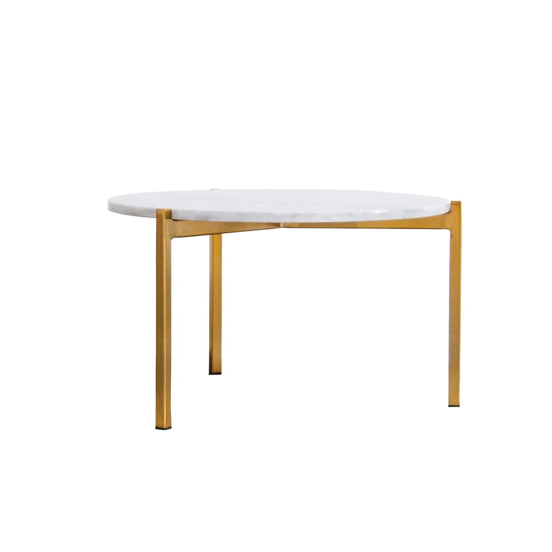 Table Basse en Marbre - Leonard - Marbre Blanc - Ø58cm