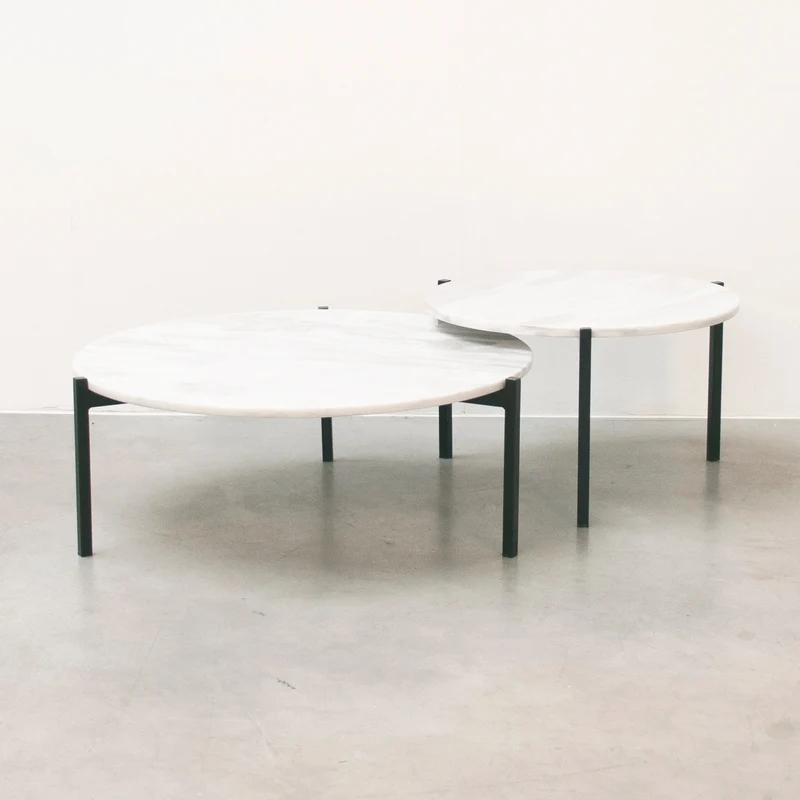 Table Basse en Marbre - Leonard - Marbre Blanc - Ø58cm