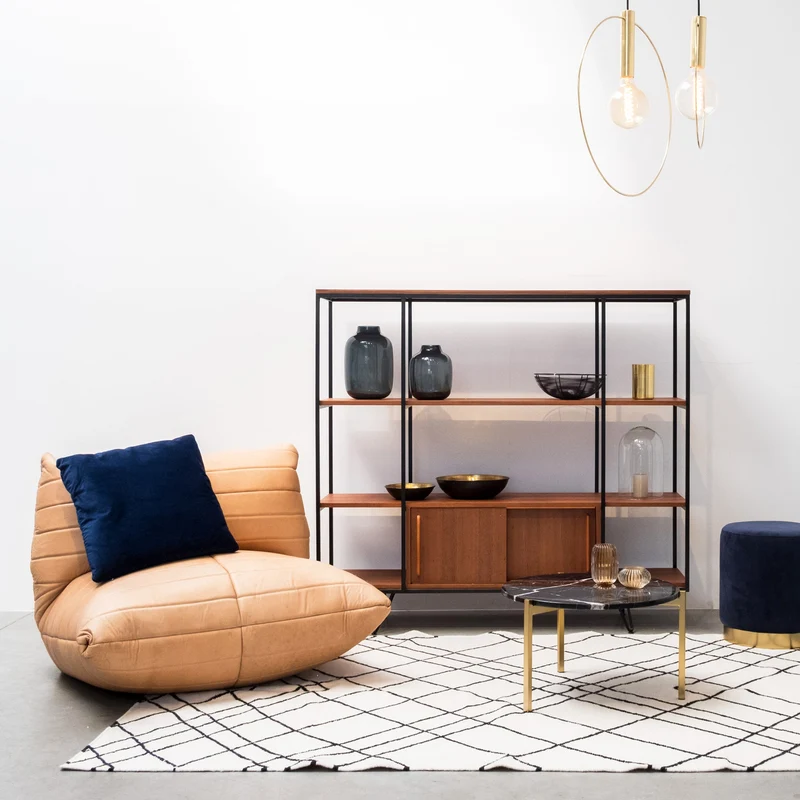Table Basse en Marbre - Leonard - Marbre Noir - Ø58cm