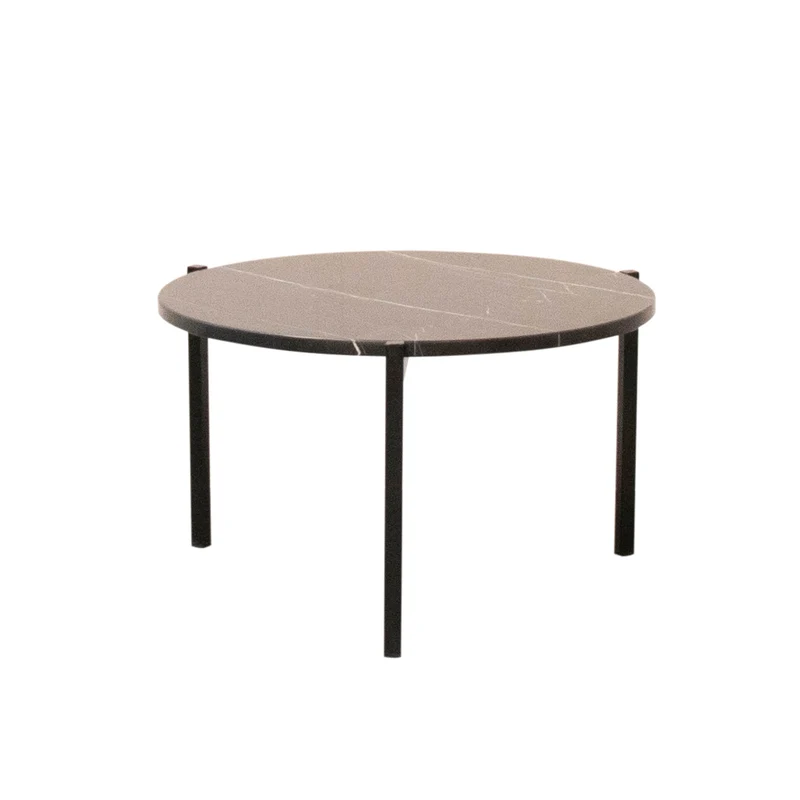 Table Basse en Marbre - Leonard - Marbre Noir - Ø58cm