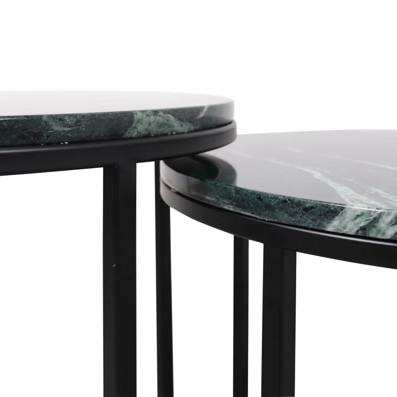 Table d'Appoint Margaux - Marbre Vert - 50x50x45cm