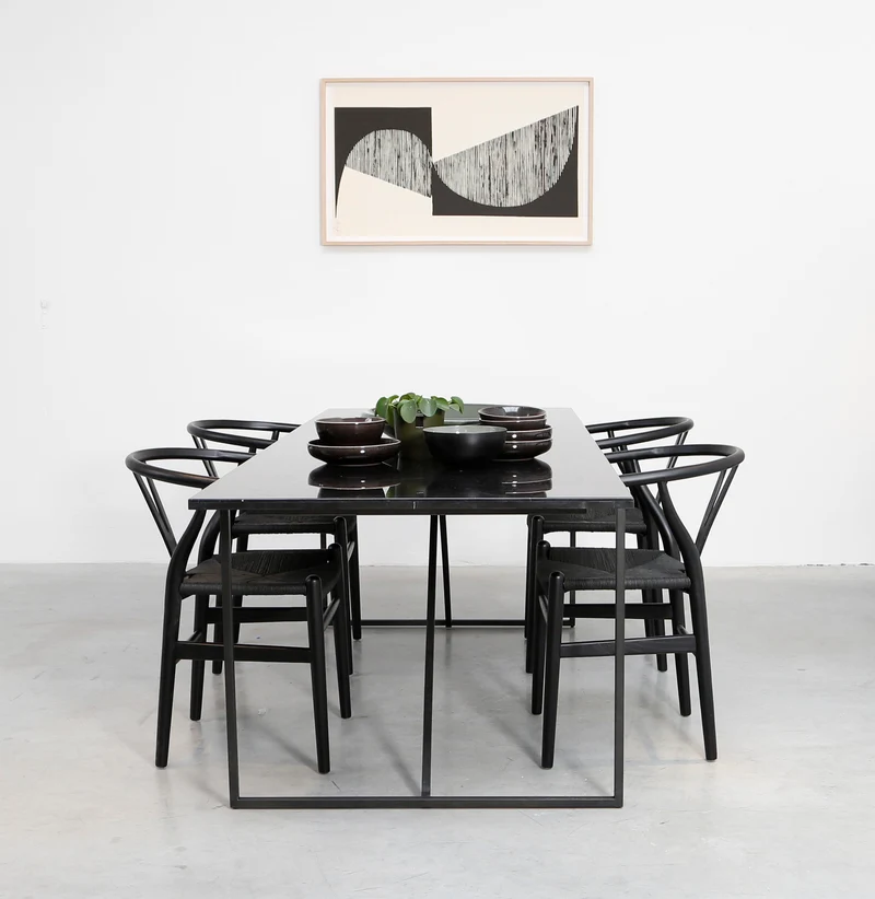 Table à manger rectangulaire - Lisa - Marbre noir - 210cm
