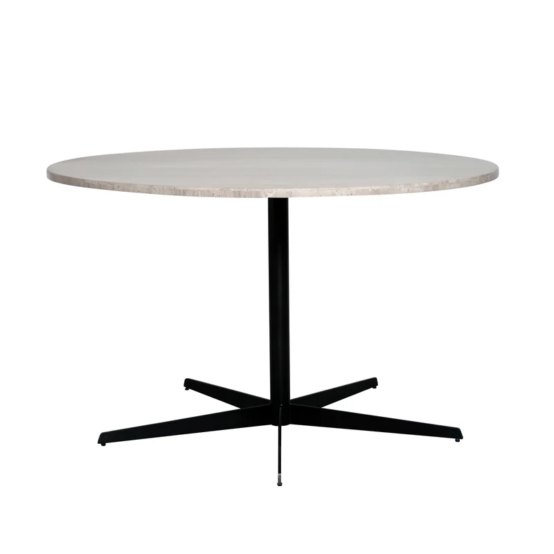 Table à manger ronde avec plateau en marbre - Marbre beige - Ø125cm