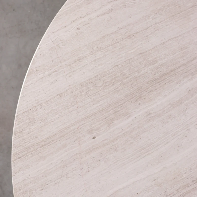 Table à manger ronde avec plateau en marbre - Marbre beige - Ø125cm